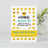 Emoji Schlummer-Party Einladung (Stehend Vorderseite)