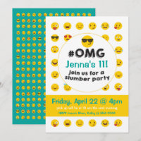 Emoji Schlummer-Party Einladung