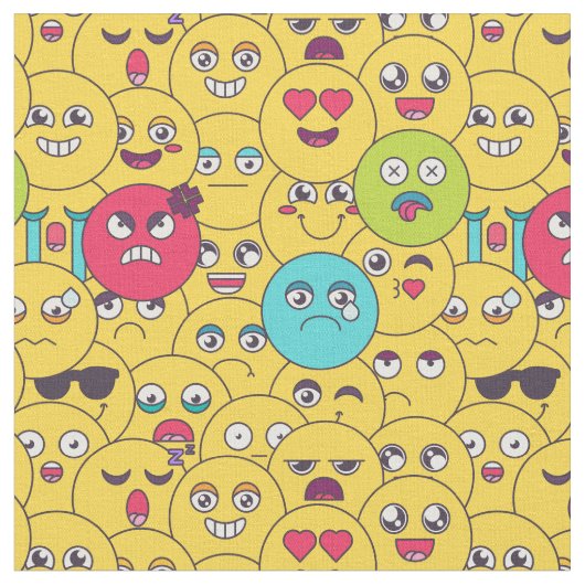 Emoji Seamless Pattern-farbige Cartoon Emotionen Stoff (Nahaufnahme)