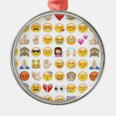 Emoji Silbernes Ornament (Vorne)