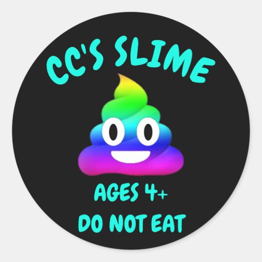 Emoji Slime Jar Label gekackt Runder Aufkleber (Vorderseite)