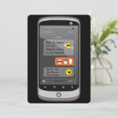 Emoji Smart Phone Sims Funny Kindergeburtstag M/F Einladung (Stehend Vorderseite)