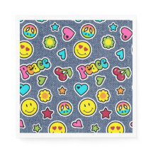 Emoji Smile Denim Girls Geburtstagsparty Napkins