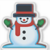 Emoji Snowman Weihnachten Aufkleber (Vorderseite)
