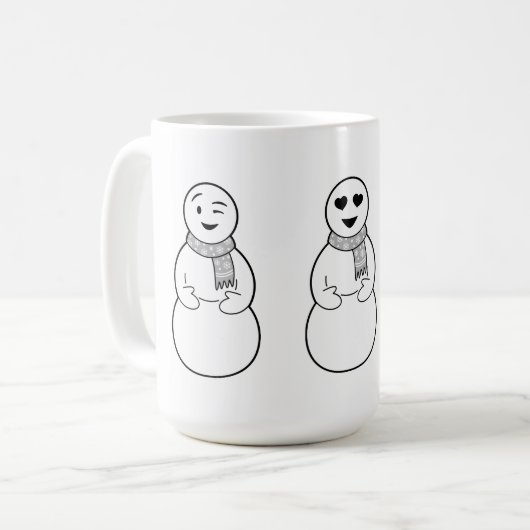 Emoji Snowmen-Tasse Kaffeetasse (Vorderseite Links)