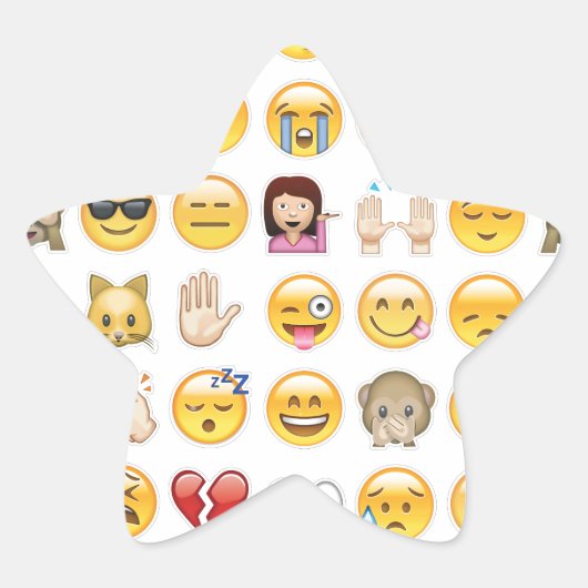 Emoji Stern-Aufkleber (Vorderseite)