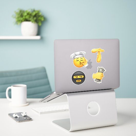 Emoji Sticker Pack (Laptop auf Schreibtisch)