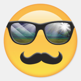 Emoji Super Shady ID230 Runder Aufkleber