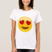 Emoji T-Paita Herz Eyes T-Shirt (Vorderseite)