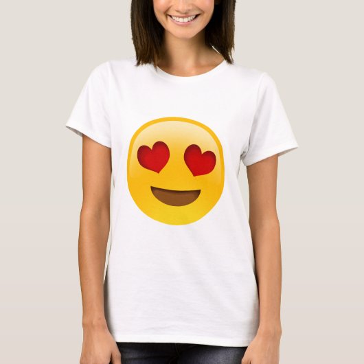 Emoji T-Paita Herz Eyes T-Shirt (Vorderseite)