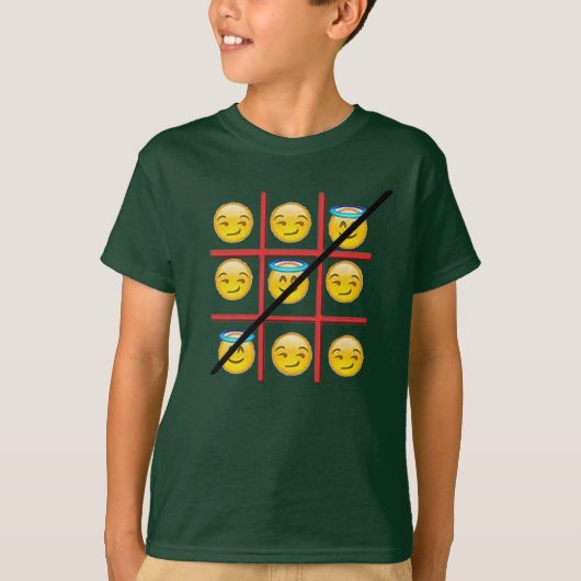 emoji-tac-toe lustiges Hemddesign T-Shirt (Vorderseite)