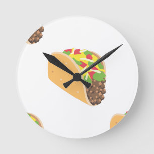 Emoji-Tako Runde Wanduhr