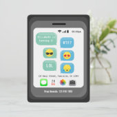 Emoji Thema Geburtstagsfeier Einladung (Stehend Vorderseite)