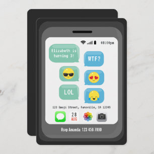 Emoji Thema Geburtstagsfeier Einladung