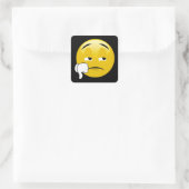 Emoji Thumbs Down Quadratischer Aufkleber (Tasche)