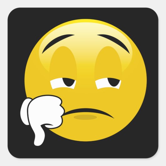 Emoji Thumbs Down Quadratischer Aufkleber (Vorderseite)