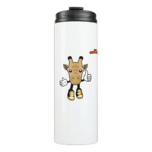 Emoji-Tiergiraffe Daumen hoch Thermosbecher
