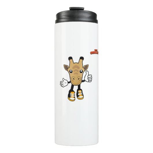 Emoji-Tiergiraffe Daumen hoch Thermosbecher (Vorderseite)