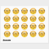 Emoji Totally Techie ID229 Runder Aufkleber (Blatt)