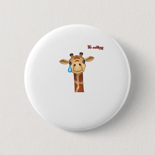 Emoji traurig schreiende Giraffengesicht Button (Vorderseite)