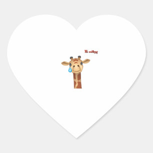 Emoji traurig schreiende Giraffengesicht Herz-Aufkleber