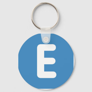 emoji Twitter - Buchstabe E Schlüsselanhänger