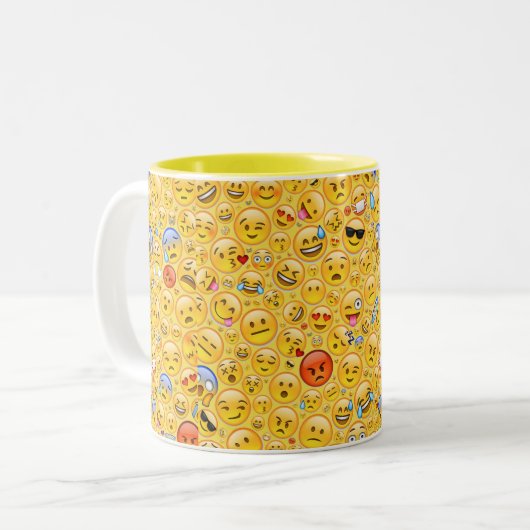 Emoji-Überlastung Zweifarbige Tasse (Vorderseite Links)