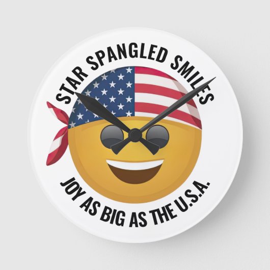 Emoji-Uhr Runde Wanduhr (Vorderseite)