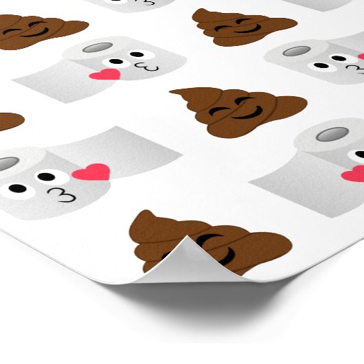 Emoji und Toilettenpapier gekackt Poster (Ecke)
