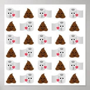 Emoji und Toilettenpapier gekackt Poster