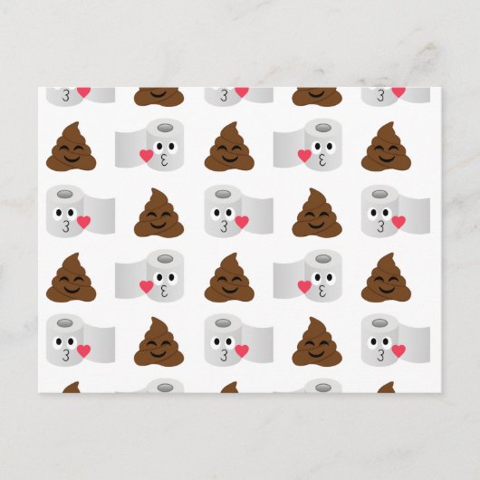 Emoji und Toilettenpapier gekackt Postkarte (Vorderseite)