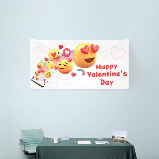 Emoji Valentinstag Banner (Messeveranstaltung)