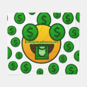 Emoji Wahnsinn Fleecedecke (Vorderseite (Horizontal))