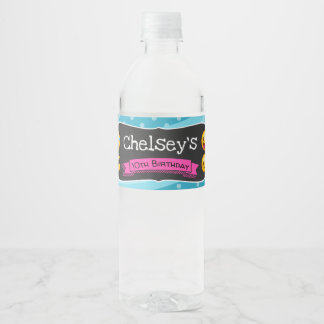 Emoji Water Bottle Labels - Emoji Pool Party Wasserflaschenetikett
