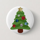 Emoji-Weihnachtsbaum Button (Vorderseite)
