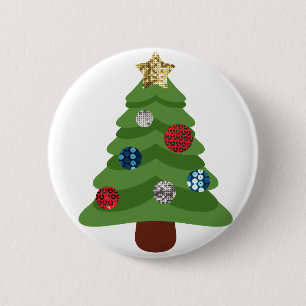 Emoji-Weihnachtsbaum Button