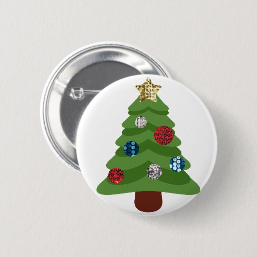 Emoji-Weihnachtsbaum Button (Vorne & Hinten)