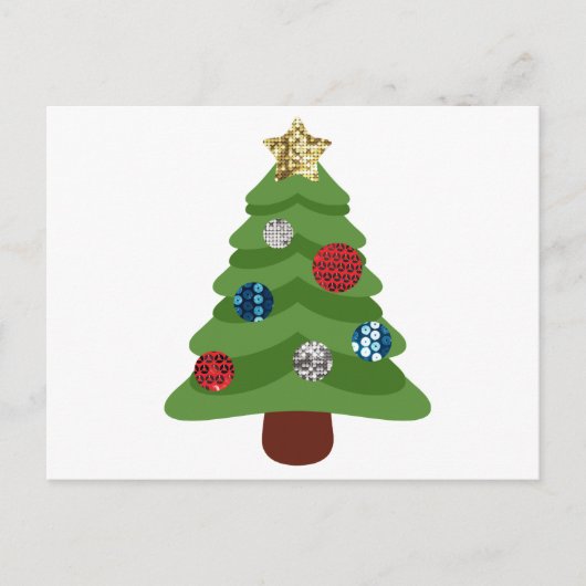 Emoji-Weihnachtsbaum Feiertagspostkarte (Vorderseite)