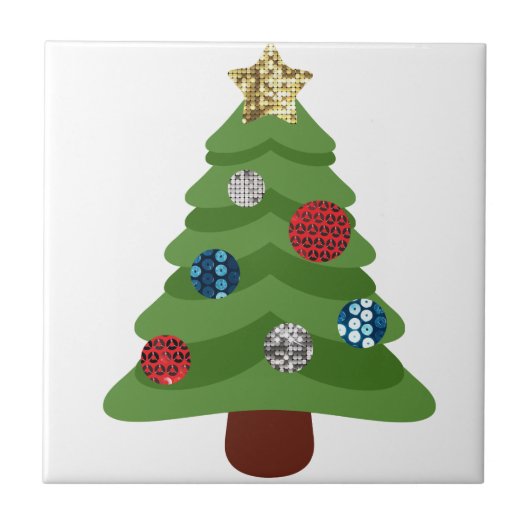 Emoji-Weihnachtsbaum Fliese (Vorderseite)