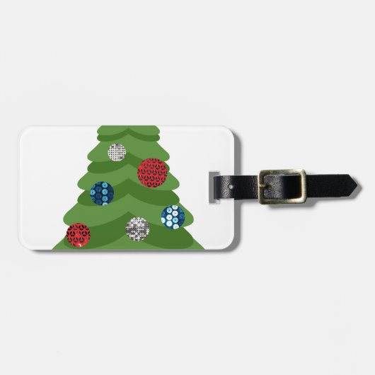 Emoji-Weihnachtsbaum Gepäckanhänger (Vorderseite horizontal)