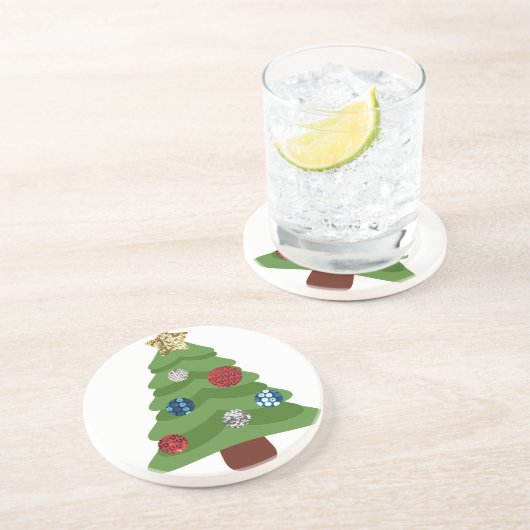 Emoji-Weihnachtsbaum Getränkeuntersetzer (Seite)