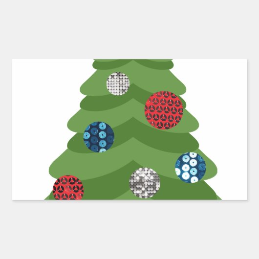Emoji-Weihnachtsbaum Rechteckiger Aufkleber (Vorderseite)