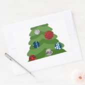 Emoji-Weihnachtsbaum Rechteckiger Aufkleber (Umschlag)