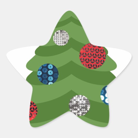 Emoji-Weihnachtsbaum Stern-Aufkleber (Vorderseite)