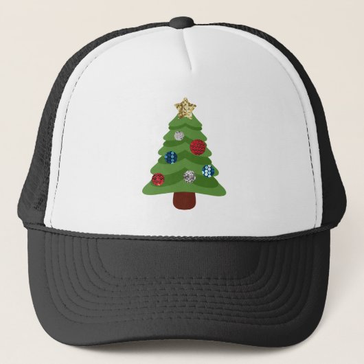 Emoji-Weihnachtsbaum Truckerkappe (Vorderseite)
