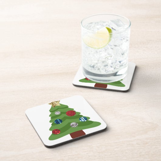 Emoji-Weihnachtsbaum Untersetzer (Rechte Seite)