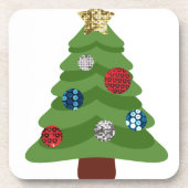 Emoji-Weihnachtsbaum Untersetzer (Vorderseite)