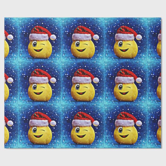 Emoji WeihnachtsPackpapier Geschenkpapier (Flach)