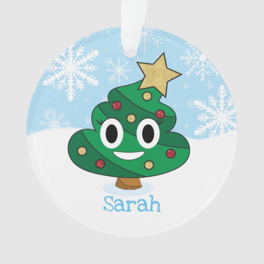 Emoji Weihnachtsschmuck gekackt Ornament (Vorderseite)