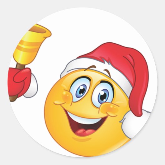 Emoji Weihnachtssticker Bell 1,5 cm Runder Aufkleber (Vorderseite)